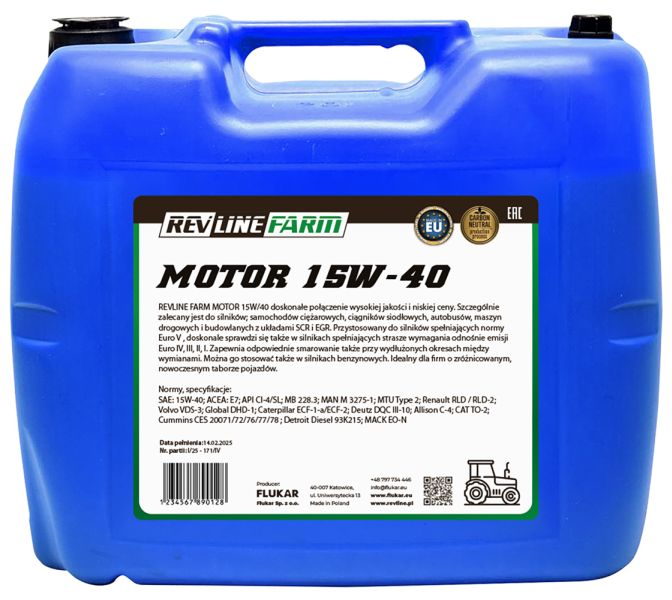 REVFARM MOT 15W40 20L